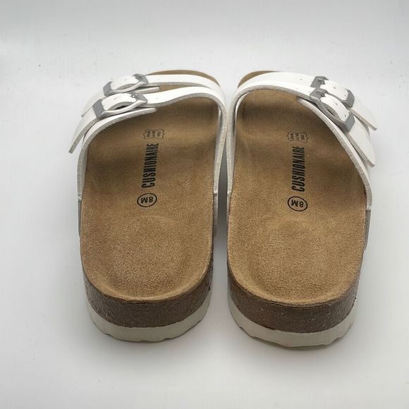 CUSHIONAIRE Women's Comfy Cork Footbed Sandal 🔥 SIZE 8 WHITE - Picture 4 of 6